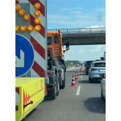 Traffic cone | two-piece | height: 750 mm | red / yellow | film RA1/A